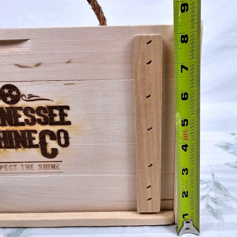 Tennessee Shine Co Wooden‎ Crate Storage Box Rope Handle
